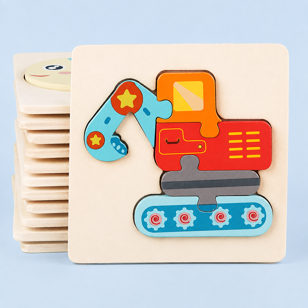 3D Wooden Cartoon Puzzle for Kids | Early Learning Jigsaw Toy