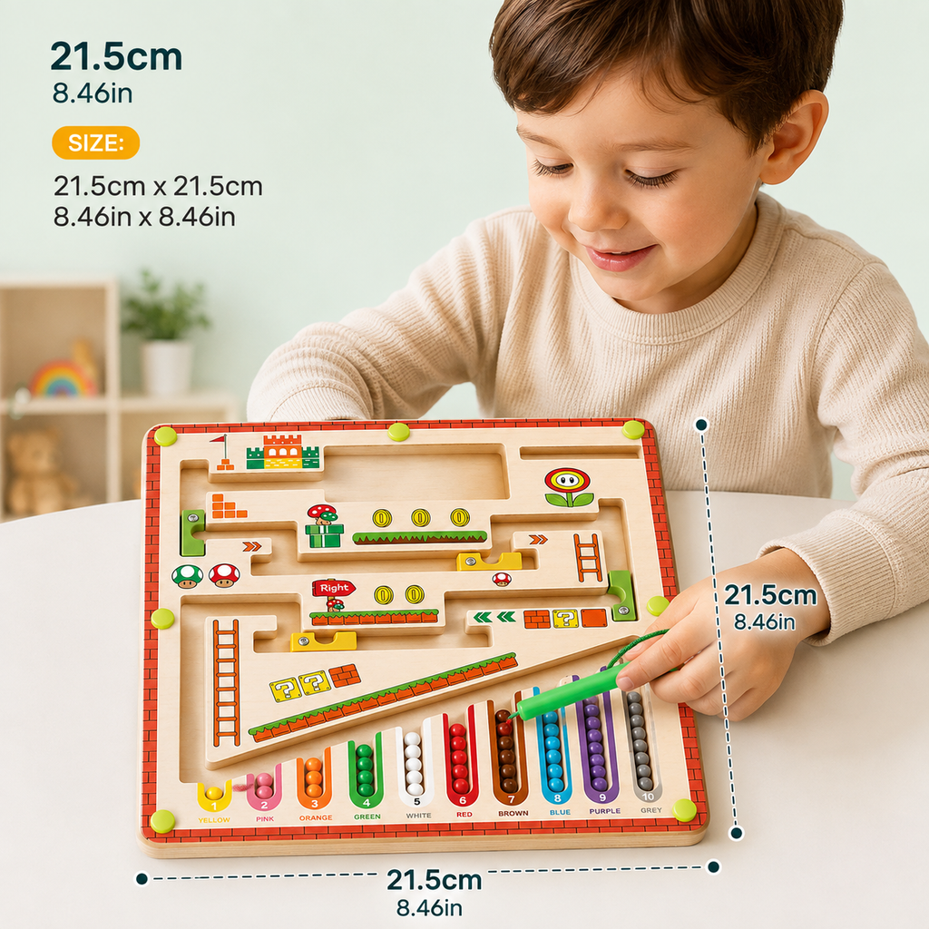 Magnetic Colour and Number Maze | Montessori Learning Toy for Kids