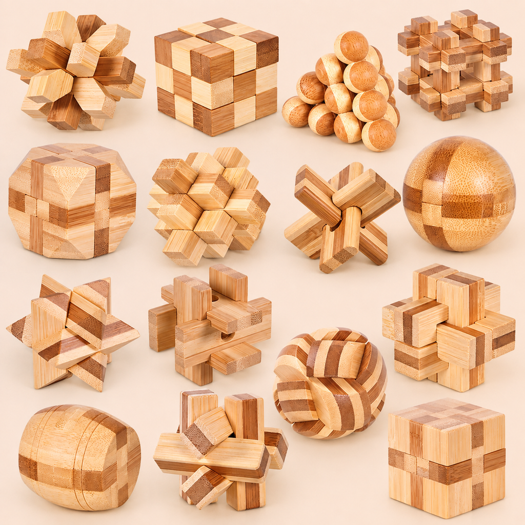 Lu Ban Lock | Wooden 3D IQ Brain Teaser Puzzle