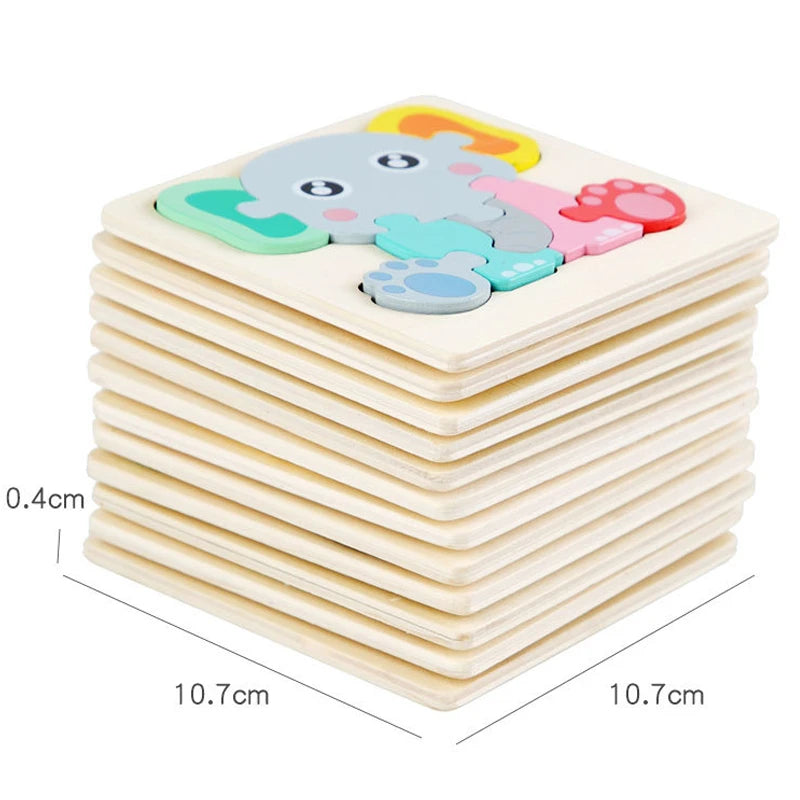 3D Wooden Cartoon Puzzle for Kids | Early Learning Jigsaw Toy