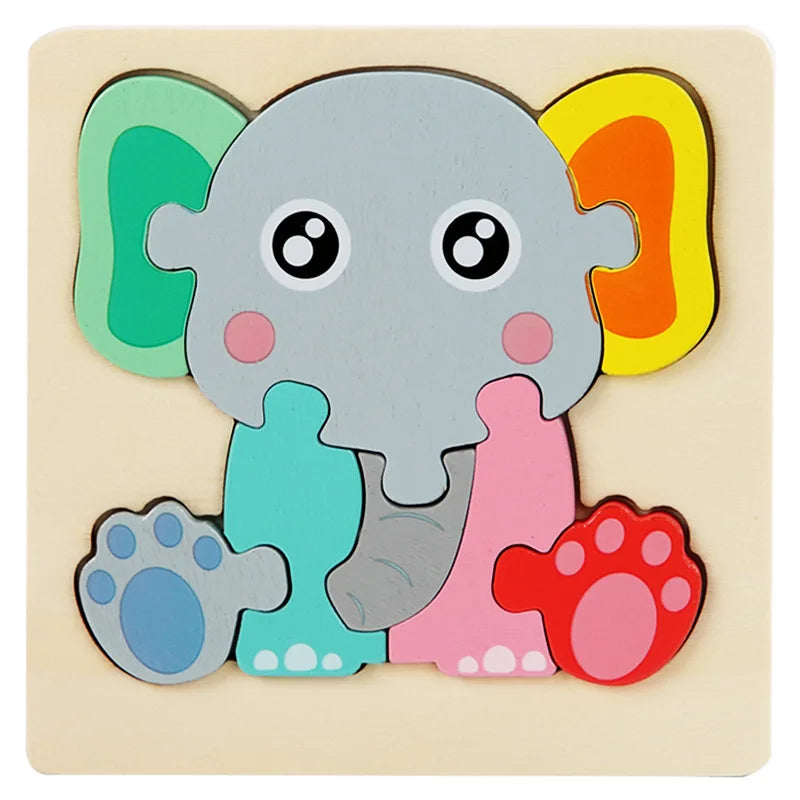 3D Wooden Cartoon Puzzle for Kids | Early Learning Jigsaw Toy