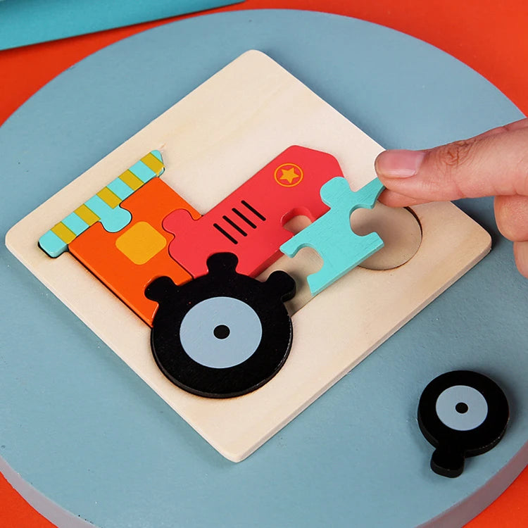 3D Wooden Cartoon Puzzle for Kids | Early Learning Jigsaw Toy