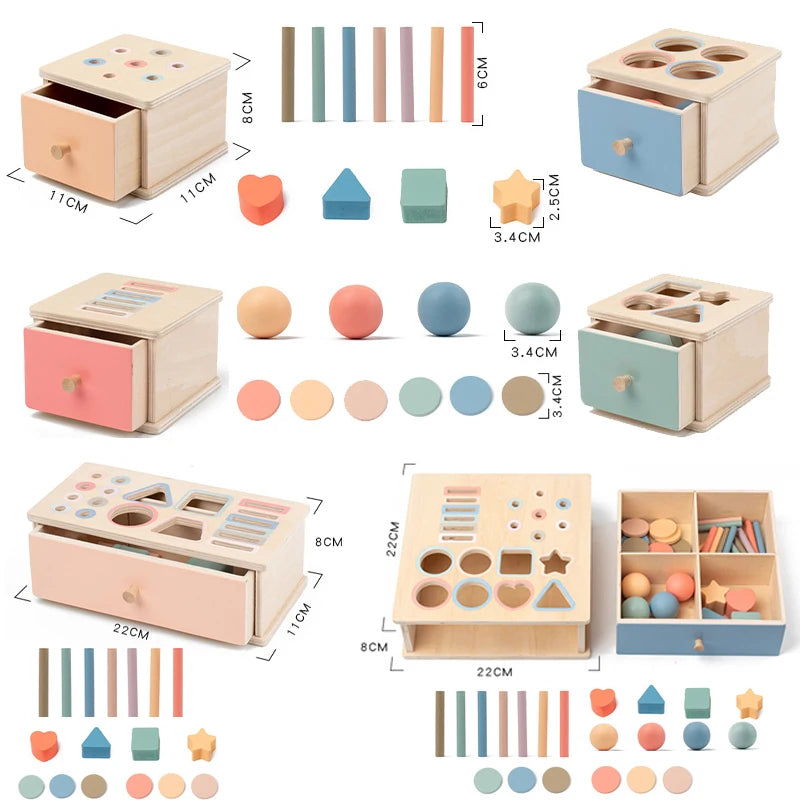 Wooden Montessori Object Permanence Box | Early Learning (12+ months)