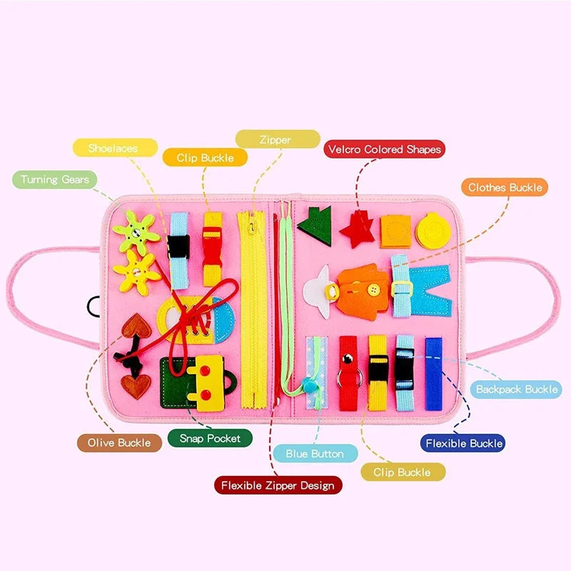 Montessori Busy Book | Portable Felt Activity Board for Toddlers