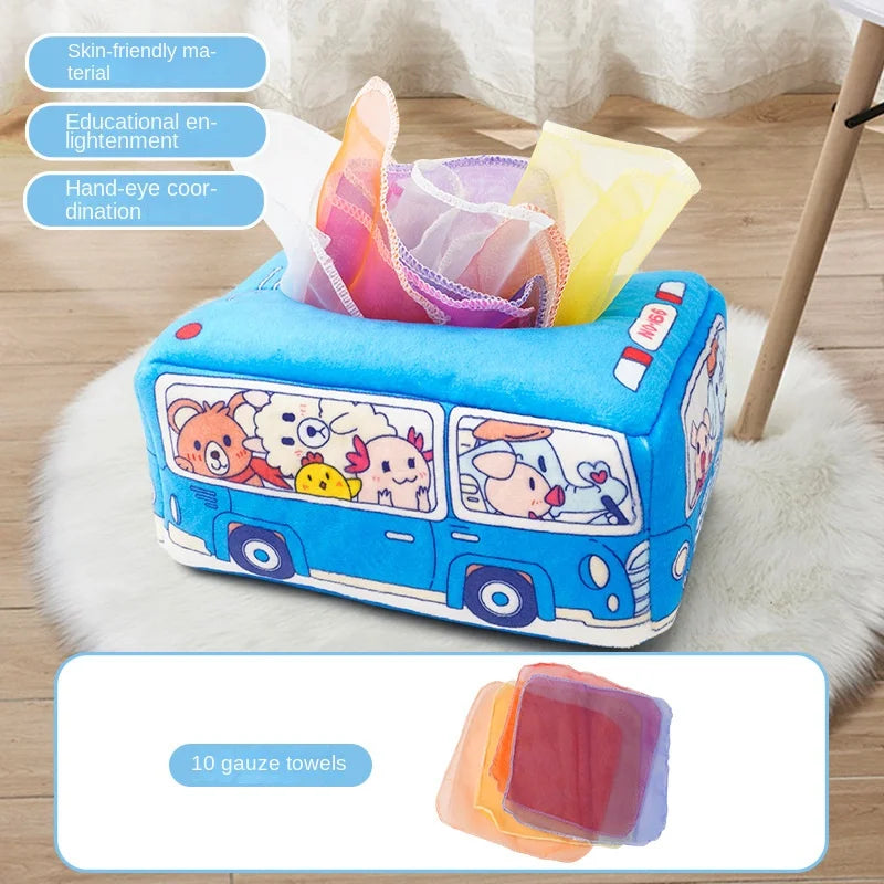 Montessori Sensory Tissue Box | Soft Pull & Explore Toy for Babies