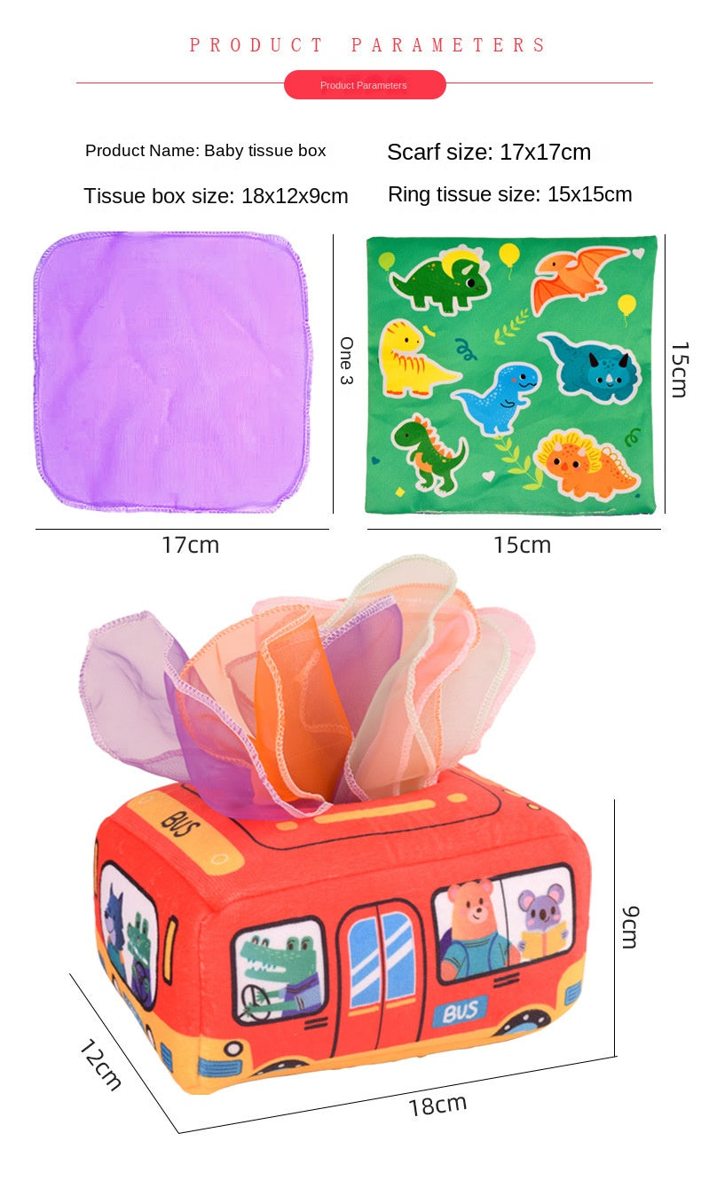 Montessori Sensory Tissue Box | Soft Pull & Explore Toy for Babies