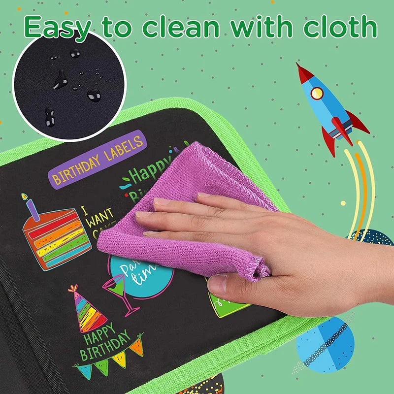 Erasable Doodle Book for Kids | Reusable Drawing Pad with Watercolour Pens
