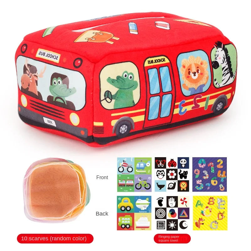 Montessori Sensory Tissue Box | Soft Pull & Explore Toy for Babies