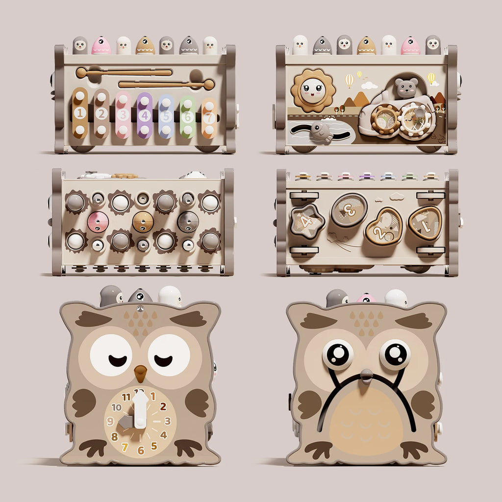 Montessori Owl Activity Cube | 10-in-1 Educational Toy for Toddlers
