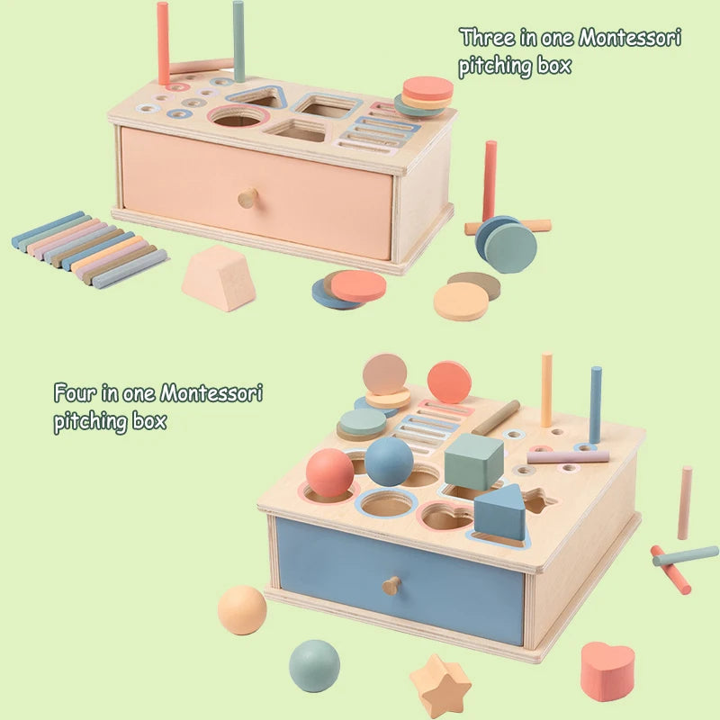Wooden Montessori Object Permanence Box | Early Learning (12+ months)