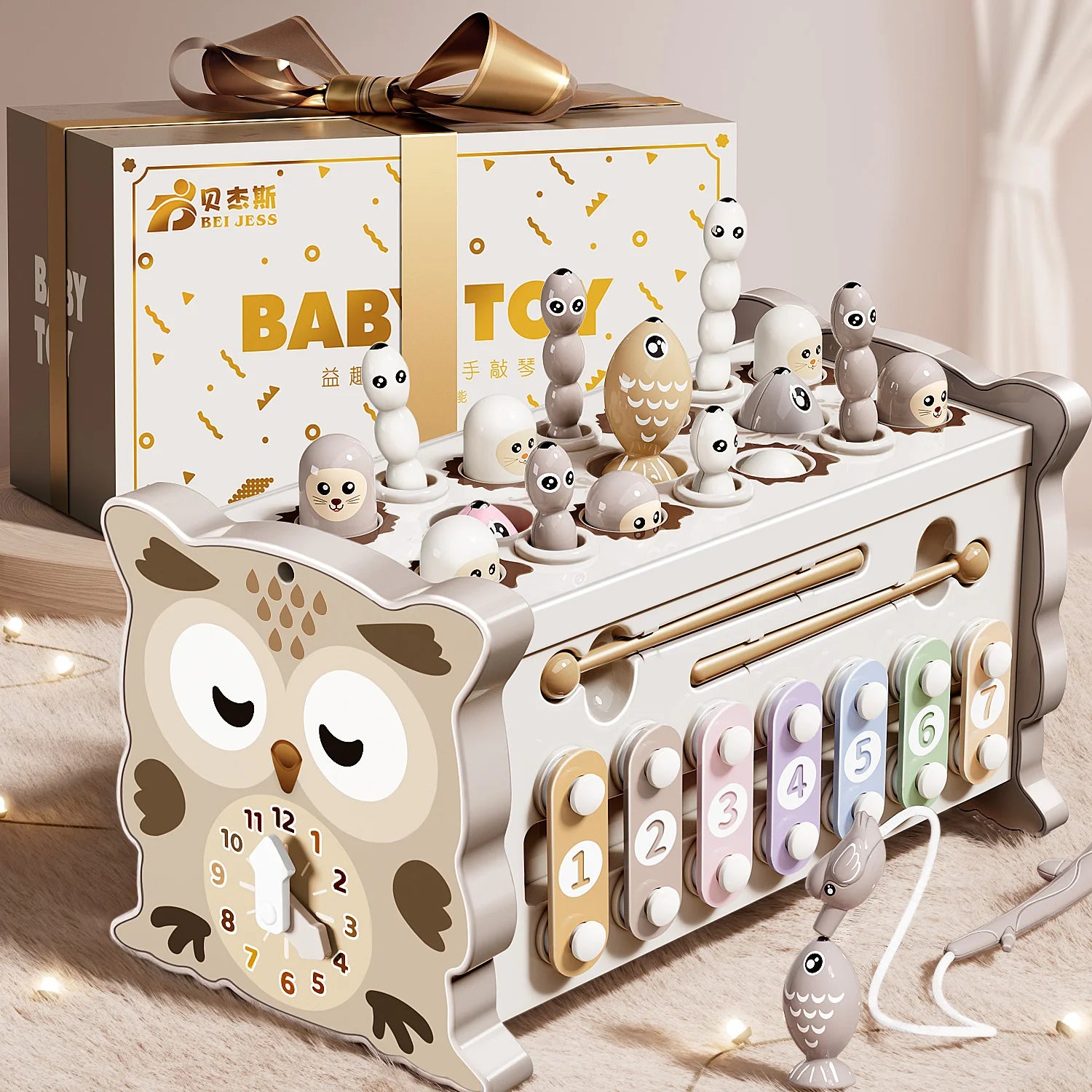 Montessori Owl Activity Cube | 10-in-1 Educational Toy for Toddlers