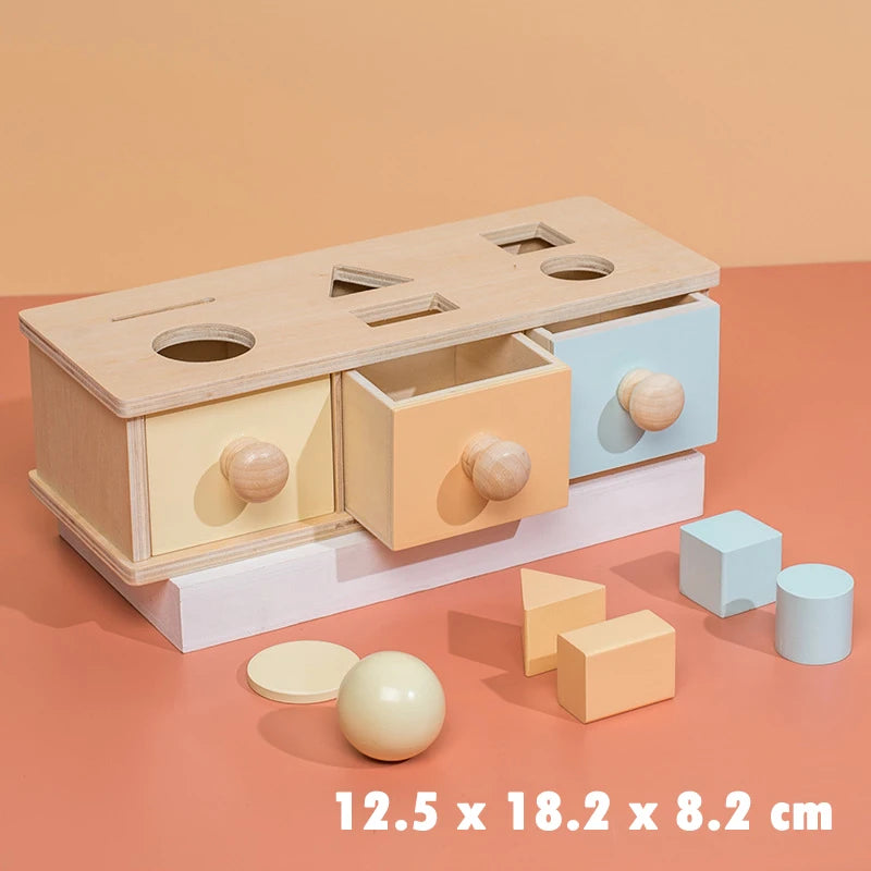 Montessori Object Permanence Box | Sensory Activity Toy for Babies and Toddlers