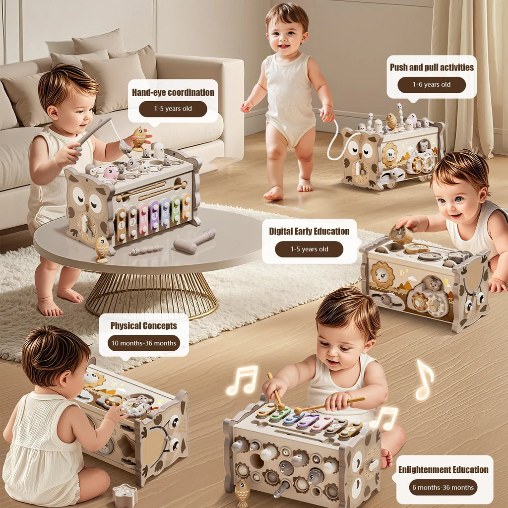Montessori Owl Activity Cube | 10-in-1 Educational Toy for Toddlers