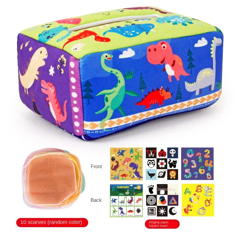 Montessori Sensory Tissue Box | Soft Pull & Explore Toy for Babies