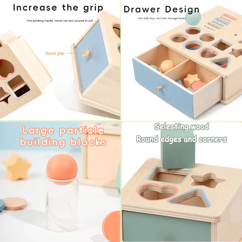 Wooden Montessori Object Permanence Box | Early Learning (12+ months)
