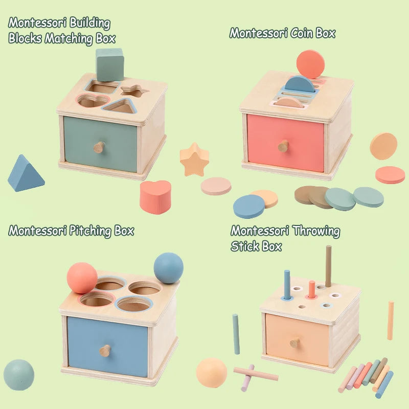 Wooden Montessori Object Permanence Box | Early Learning (12+ months)