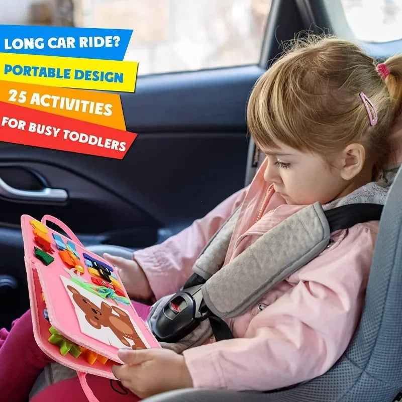 Montessori Busy Book | Portable Felt Activity Board for Toddlers