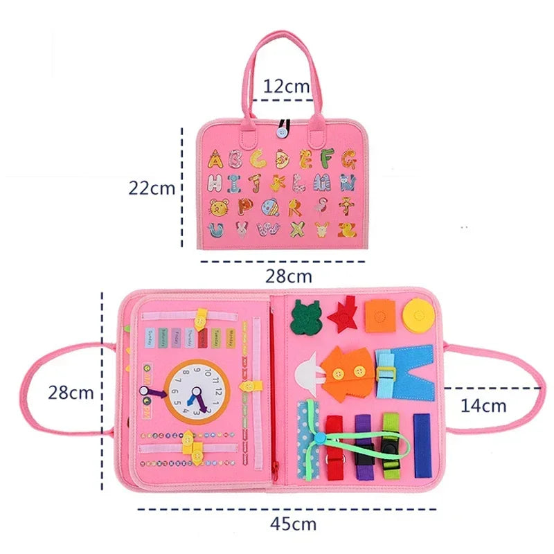 Montessori Busy Book | Portable Felt Activity Board for Toddlers