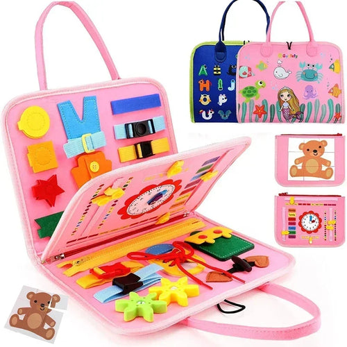 Montessori Busy Book | Portable Felt Activity Board for Toddlers