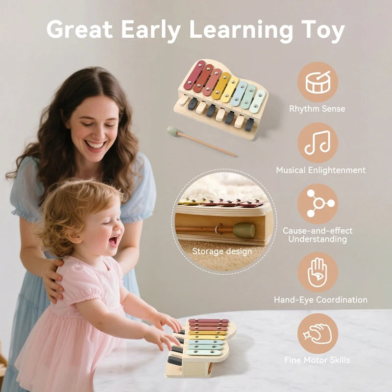 Montessori Wooden Music Xylophone | Educational Musical Toy for Toddlers
