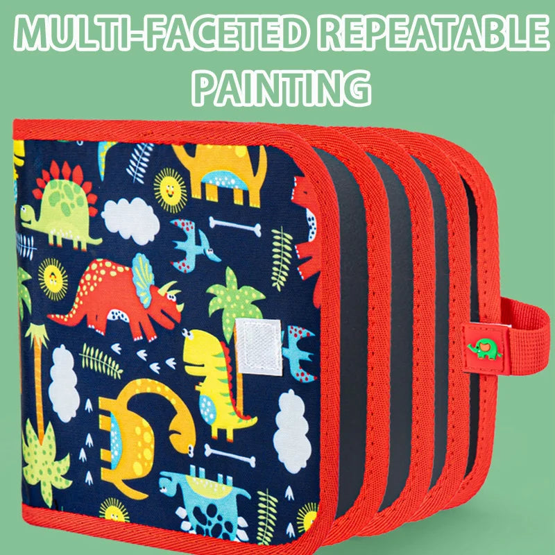 Erasable Doodle Book for Kids | Reusable Drawing Pad with Watercolour Pens